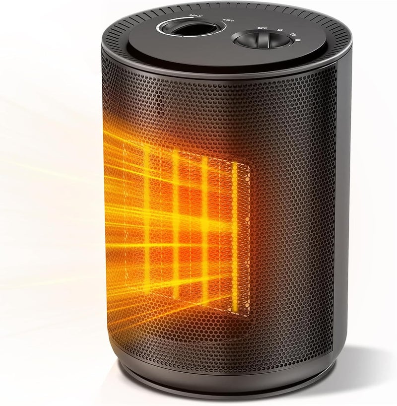 Electactic Portable Ceramic Space Heater w/Thermostat, 1500W Indoor Electric Mini Heater Fan with Overheat & Tip-Over Protection, PTC Ceramic Fast Safety Heat for Office Room Dorm Desk - Image 1